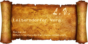 Leitersdorfer Vera névjegykártya